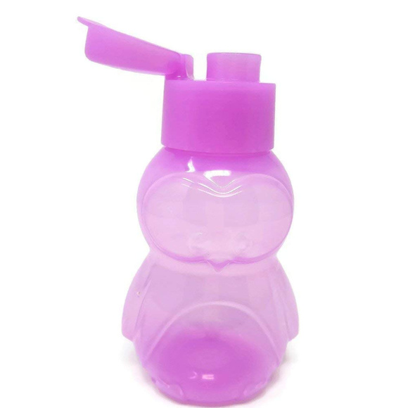Kids Eco Water Bottle Flip Top Purple Penguin - Picture 2 of 3